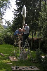 Arbeit an den Skulpturen 